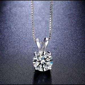 Cubic Zirconia Silver Pendant Necklace